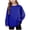 Blue, variant on Zpanxa Toddler Girls Solid Color Oversized Long Sleeve Crewneck Pullover Sweatshirt Loose Fit Side Pocket Plain Casual Basic Tops