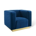 thumbnail image 2 of Modway Charisma Channel Tufted Performance Velvet Accent Armchair in Navy, 2 of 9