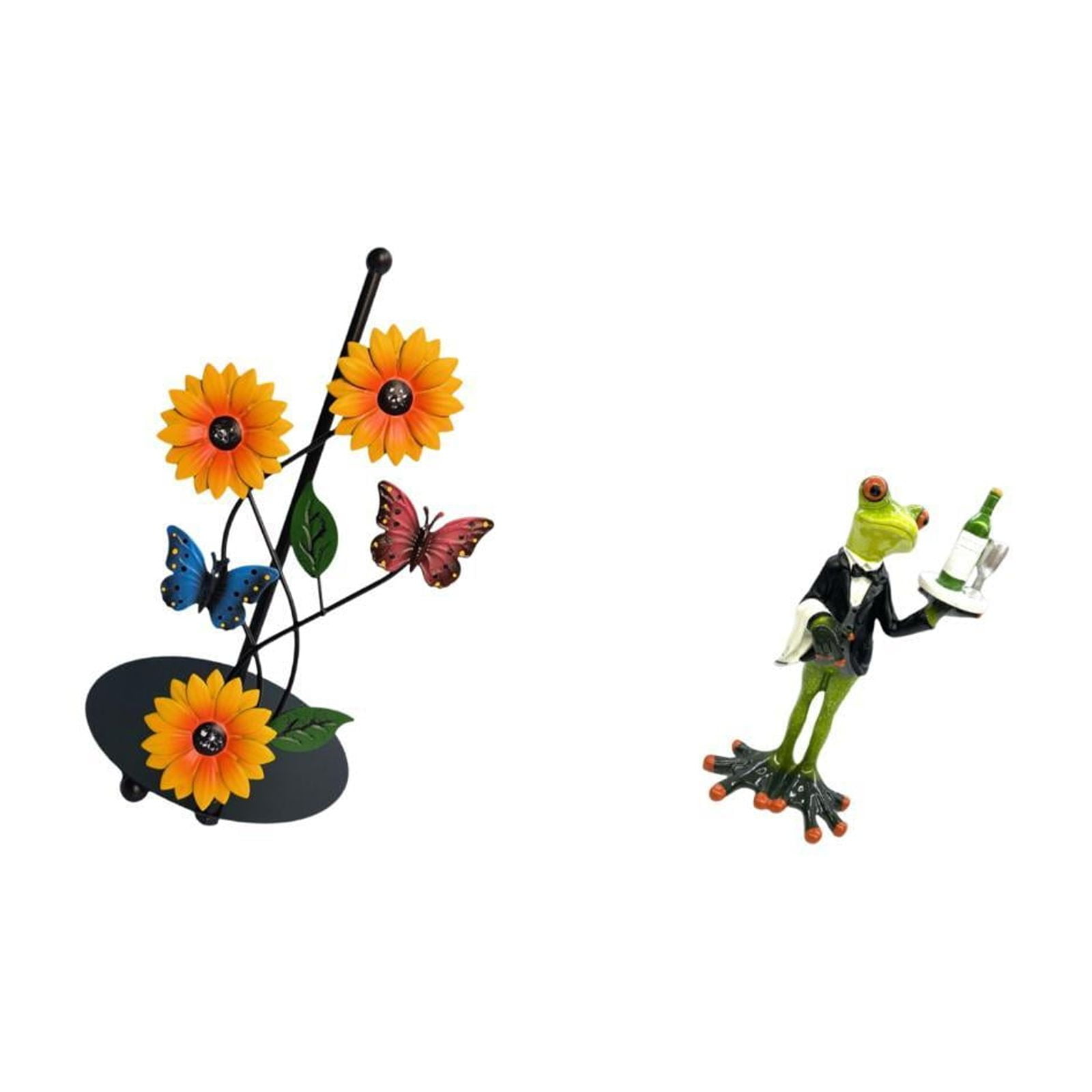 Fiocias Frog Paper Towel Holder Dispenser Non Slip Vertical Tissue Holder Rack Creative Decorative Animal Sculpture Figurine Tabletop Ornament for Home Firepl