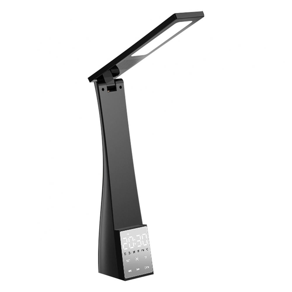 Desk Lamp,LED Desk Lamp with Wireless Charger, USB Charging Port,  Adjustable Foldable ​Table Lamp with Clock,Office Lamp