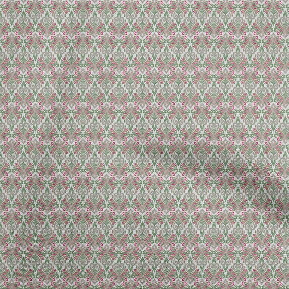 oneOone Cotton Cambric Green Fabric Damask Sewing Craft Projects Fabric Prints By Yard 42 Inch Wide