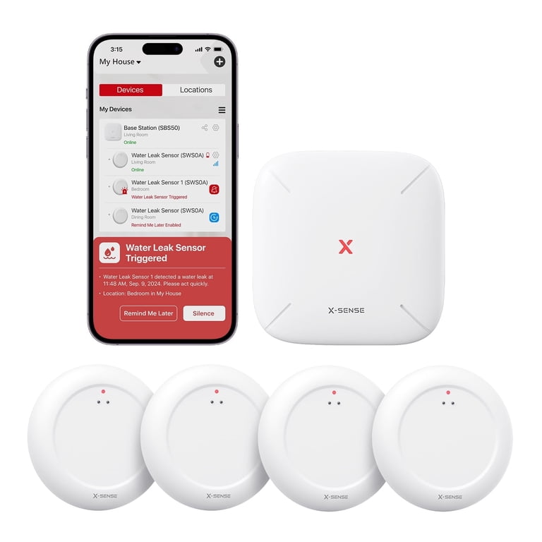 X-Sense Wi-Fi Water Leak Detector Kit (4-Pack) photo 1