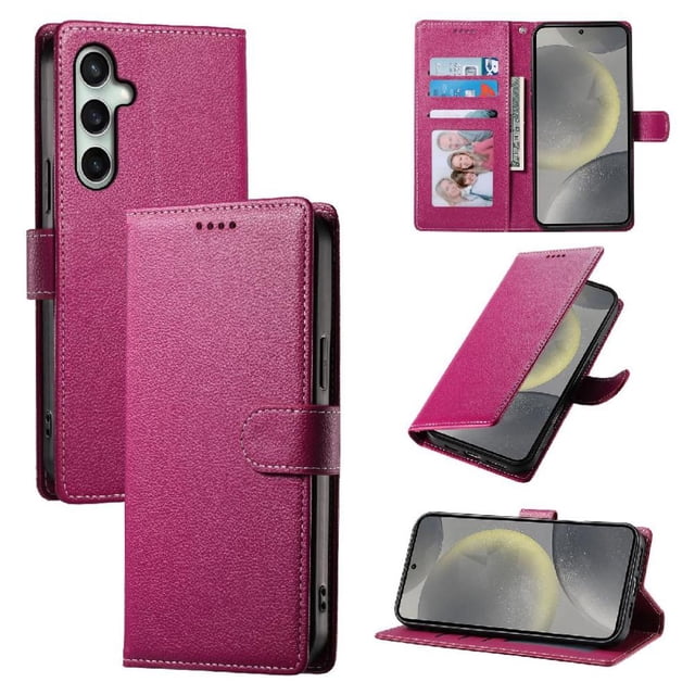 Case for FOXDOCK Samsung Galaxy S24 FE Wallet Case – Premium Leather, 3 Card Slots, Shockproof Protection