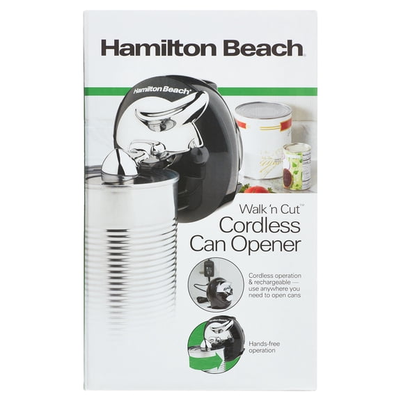 Hamilton Beach Walk 'n Cut Automatic Electric Can Opener, Cordless & Rechargeable, Black