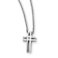 thumbnail image 1 of SS White Ice.03ct. Diamant Croix Collier 18 Pouces, 1 of 3
