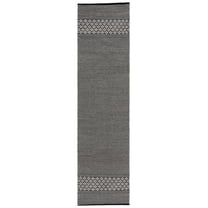 SAFAVIEH Montauk Topher Solid Cotton Runner Rug, Black/Ivory, 2'3" x 9'