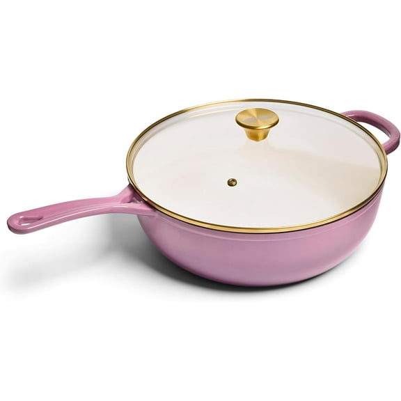 Larder & Vine 6.2 qt Enameled Cast Iron Chef's Pan with Lid | Chef Joe Sasto Collection