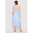 thumbnail image 3 of Women's Floral Sweetheart Neckline Lace Up Back Midi Dress, 3 of 3