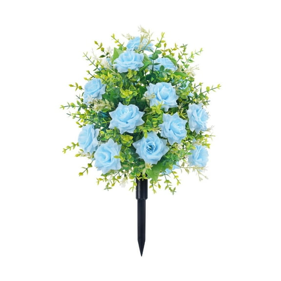 Artificial Rose Flowers with Ground Stakes - Outdoor Decoration Floral Arrangements for Garden, Patio, Wedding & Mother's Day Gifts Weather-Resistant