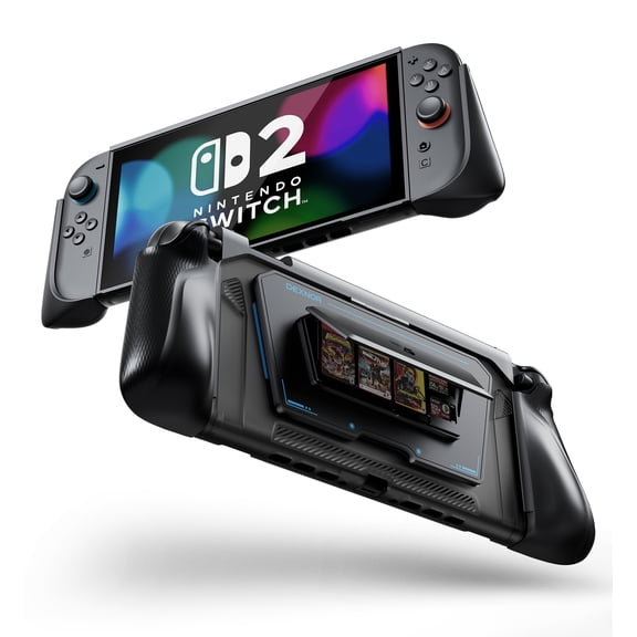Dexnor for Nintendo Switch 2 Case 2025 Dockable Cover with Flip Stand & Detachable Magnetic Card Holder 3 Games 2 SD Card Storage & Ergonomic Grip & Quick-Release Joy-Con Design