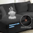 thumbnail image 3 of BALUS Oversized Chaise Lounge with Wide Storage Ottoman, Modern sleeper chair for Living room, ottoman chair Sleeper, Corduroy,  Dark Gray, 3 of 8