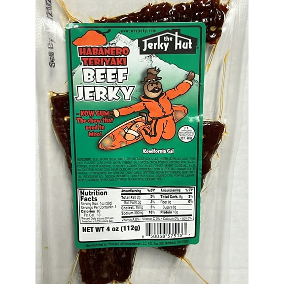 The Jerky Hut "Kowifornia Gal" Habanero Teriyaki Beef Jerky (4oz)
