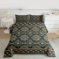 thumbnail image 2 of Feelyou Green Hippie Aztec Queen Comforter Set for Women, Tribal Triangle Abstract Bedding Sets, Vintage Bohemian Style Reversible Bedding Comforter Set, Microfiber Bedroom Decor, 3pcs, 2 of 8