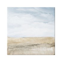 Stupell Industries Clear Sky over Field Landscape Painting Gallery Wrapped Canvas Art Print Wall Art, 17 x 17