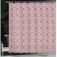thumbnail image 3 of Ambesonne Japanese Art Shower Curtain, Fish Scale Lines Motif, 69"Wx84"L, Dried Rose, 3 of 4