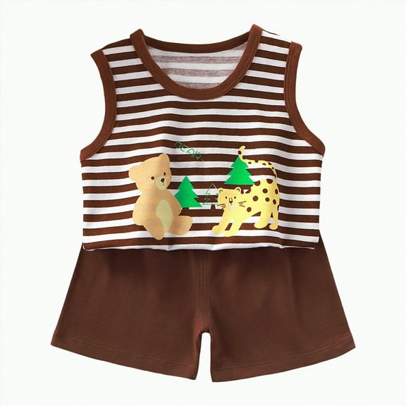 Kids Clothes Boys Toddler Baby Boy Short Pants Set Summer Cotton Elastic Printed Sleeved Sports 18-24 Months 2t 3t 4t 5t 6t T-Shirt Pant 2Pcs/Set Shorts Two Piece 2PCS