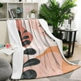 thumbnail image 2 of Minimalistic Mid Century Modern Leaves Flannel Blanket Plush & Cozy Bed Blanket for Winter Autumn,40x50 Inch Decorative Bed Throw Blanket Christmas Halloween, 2 of 5