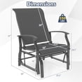 thumbnail image 3 of Costway Porch Gliders Set of 2 with Reclined High Back Breathable Mesh Fabric Metal Frame Gray, 3 of 10