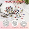 thumbnail image 3 of Uxcell European Large Hole Beads Rhinestone Sparkle Crystal Beads Charm Spacer for DIY Crafting White, 3 of 7