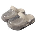 thumbnail image 4 of Lusa Kids Solid Color Transparent Slippers with Holes Casual Thick-Soled Non- Summer Beach Sandals Comfortable Soft Sole Cool Shoes for Warm Weather Outdoor Play Wear Grey 7-8 Years, 4 of 4