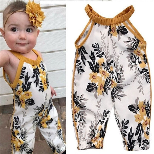 Summer Newborn Kid Baby Girls Rompers Sleeveless Floral Clothes Bodysuit Jumpsuit