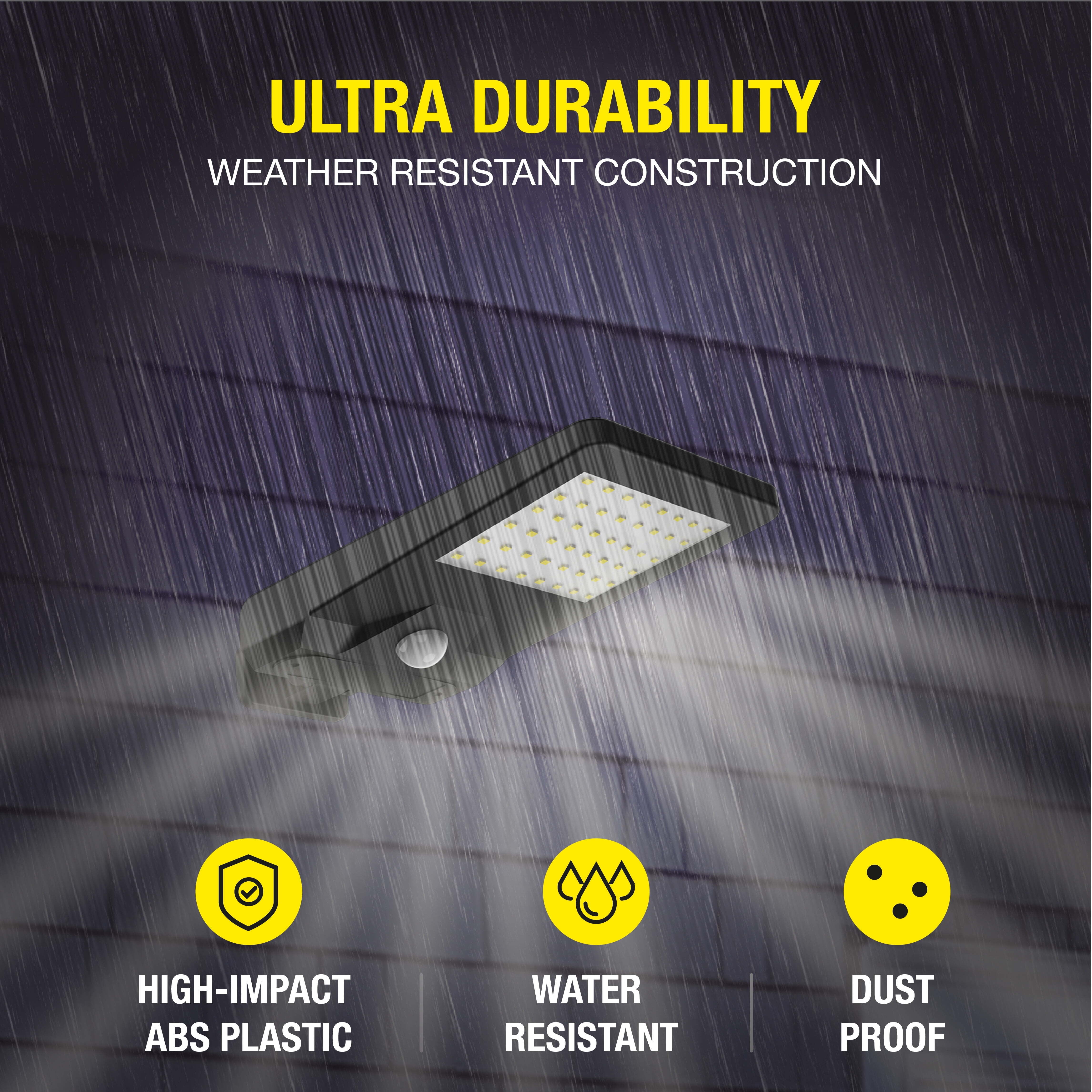 (4 pack) Hyper Tough Solar Motion Street/Area Light, Dusk to Dawn Wall Mount, 120° degree, 800 Lumens, Black