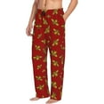 thumbnail image 3 of Kdxio Hohey Bee Golden Print Men's Sleep Pajama Pant Lounge Pants with Pockets, 3 of 8