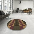 thumbnail image 4 of Ahgly Company Machine Washable Indoor Square Transitional Light Brown Area Rugs, 7' Square, 4 of 7