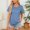 Blue, variant on Shirts For Women Sevevn Womens Fashion Summer Casual Solid Short Sleeve Blouse T-Shirt Lightweight Top