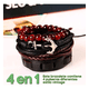 thumbnail image 3 of Pulsera Ancla Cuerda Cuero Cuentas 4 En 1 Vintage Unisex Largo 6 cm Xtellar negro, 3 of 3