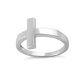thumbnail image 3 of 925 Sterling Silver Oxidized Platinum Plated Plain Cross Women Valentines Day Gifts Ring, 3 of 4