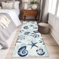 thumbnail image 5 of Summer Marine Life Washable Runner Rugs 2'x6', Ocean Watercolor Sea Conch Starfish Shell Coastal Low Pile Throw Entryway Rug Non-Slip Sturdy Edge Binding Carpet for Indoor Bedside Entrance Bedside, 5 of 9
