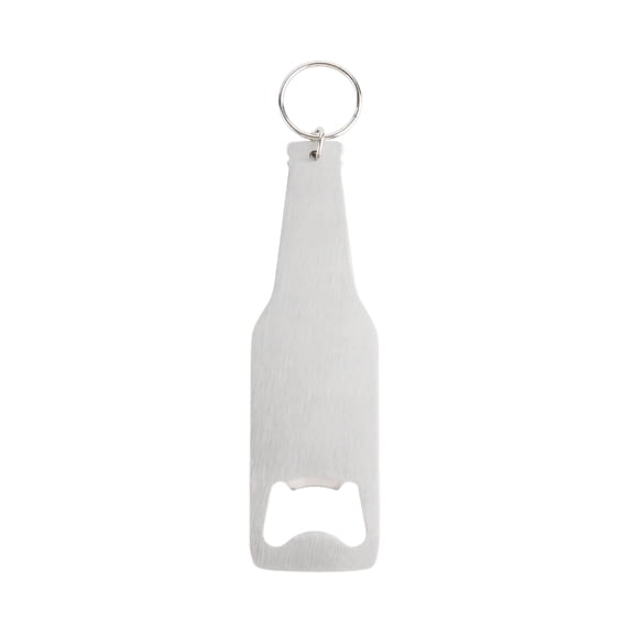Beer Bottle Shaped Metal Bottle Opener Keychain Stainless Steel Heavy Duty Pocket Cap Lifter Remover Tool for Bar Party Camping, 5.0x1.5 in