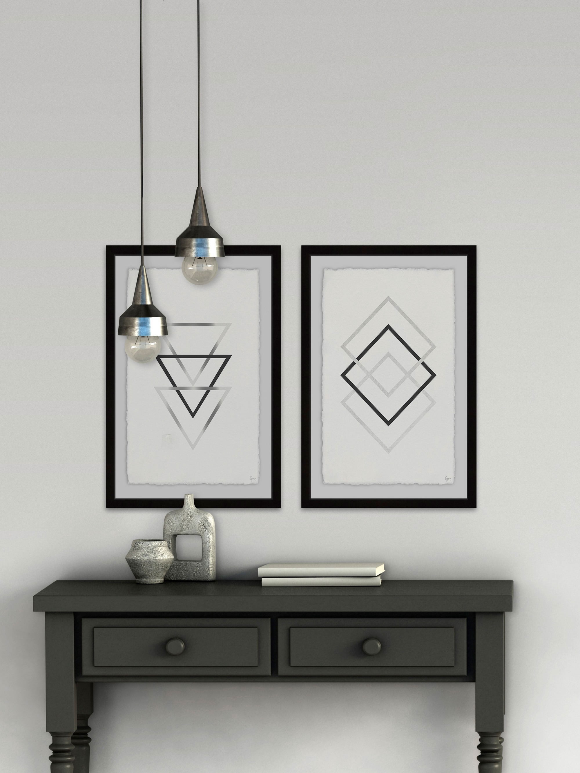 Triangles and Diamonds Diptych