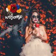 thumbnail image 5 of Halloween Welcome Door Sign Wooden Welcome Hanging Board Wreath Scary Skeleton Simulated Flower Door Board Wreath for Front Door Wall Window Home Party Haunted House Decoration Type 3, 5 of 7