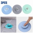 thumbnail image 3 of Silicone Sink Strainer Set - 3 Pack Bathroom Drain Cover Odor-Proof Rebound Saucer for Kitchen and Bathroom Anti-Clog Protection, 3 of 5