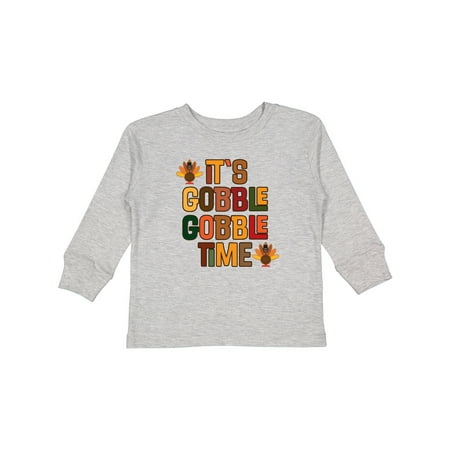 

Inktastic Thanksgiving Gobble Time Turkey Gift Toddler Boy or Toddler Girl Long Sleeve T-Shirt
