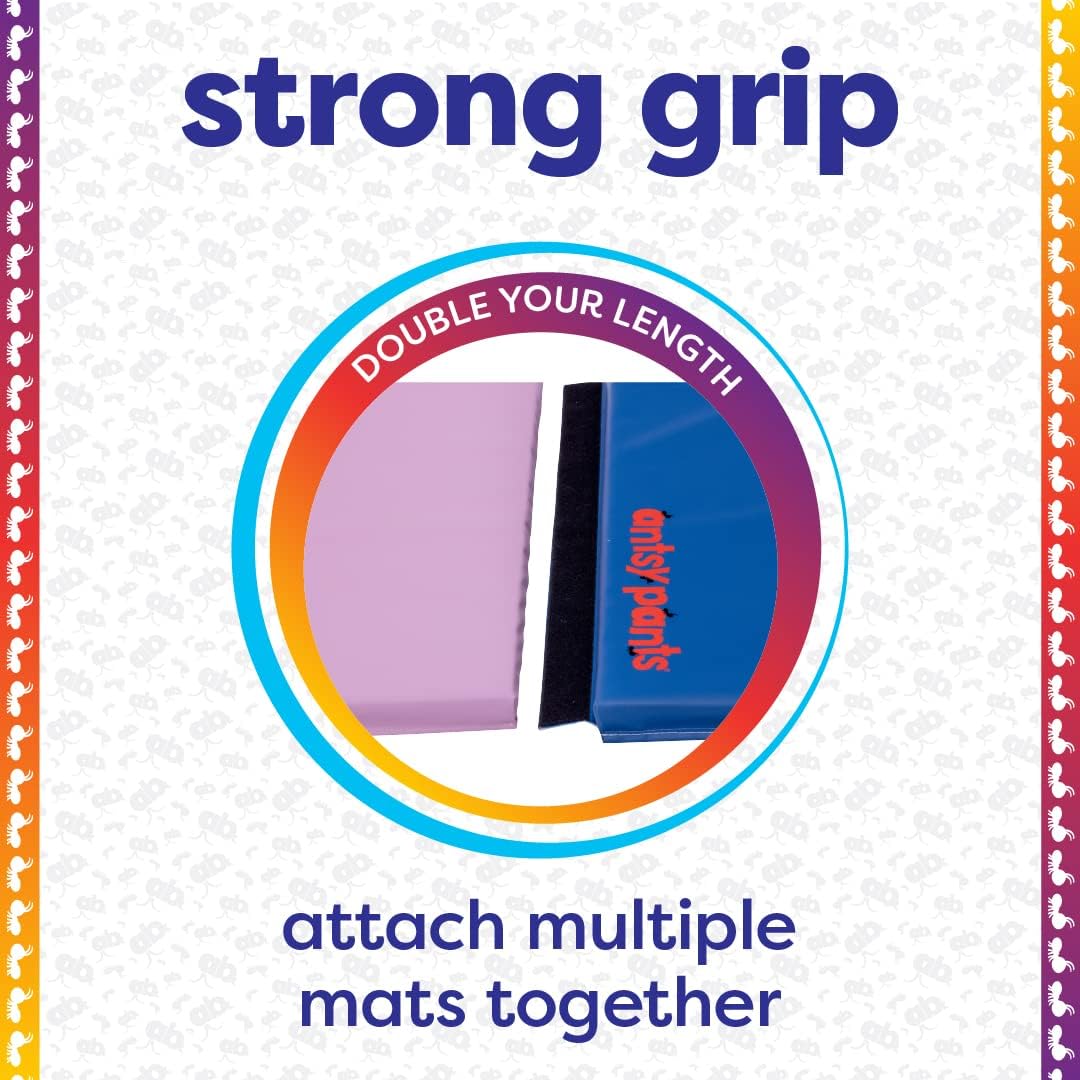 Antsy Pants Tumbling Mat – Gymnastics Mat, Easy to Clean, Sturdy, Foldable Tumbling Mat for Kids, Padded, Portable, Carrying Handle, Gymnastics Equipment for Activity Play, Pink Ombre