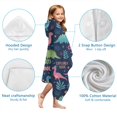 thumbnail image 7 of DarkBlue Cartoon Dinosaurs Explorer Pattern Hooded Bath Towel，60"x35" for Ages 3 To 12 Kids, Quick Dry Lightweight Soft Microfiber Hood Beach Towel Cover Up for Kids, 7 of 7