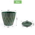 thumbnail image 2 of FOUKUS 6 inch Plastic Plant Pots: 5 Pack Indoor Planters with Drainage and Tray Outdoor Flower Pots, Green Gold, 2 of 6