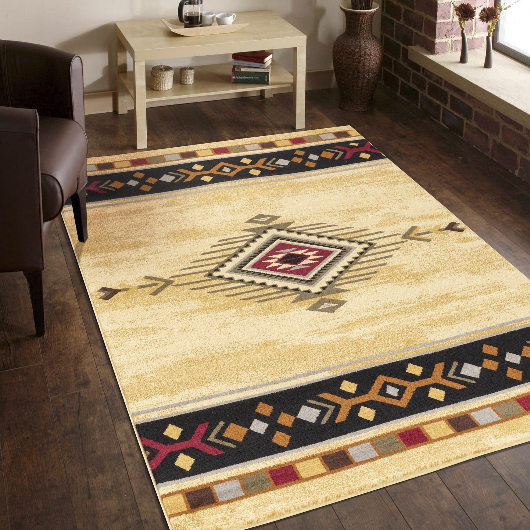 Yoneston 2' x 7' Southwest Design Accent Area Rug for Living Room, Retro Rug with Soft & Non-Slip for Bedroom Dining Room Decoration, Cream