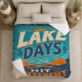thumbnail image 5 of Rustic Lake Days Graphic, Rustic Camping Scene, Warm Flannel Blanket for Cabin and Lodge with Detailed Artwork with Rich Color Accents, Outdoor Lovers Camping Gift, Rustic Home Decor, 5 of 9