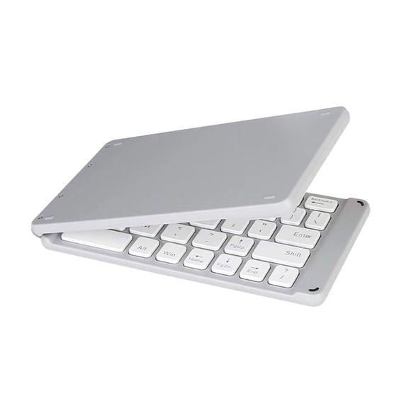 Mini teclado para portátil, plegable, inalámbrico, plateado