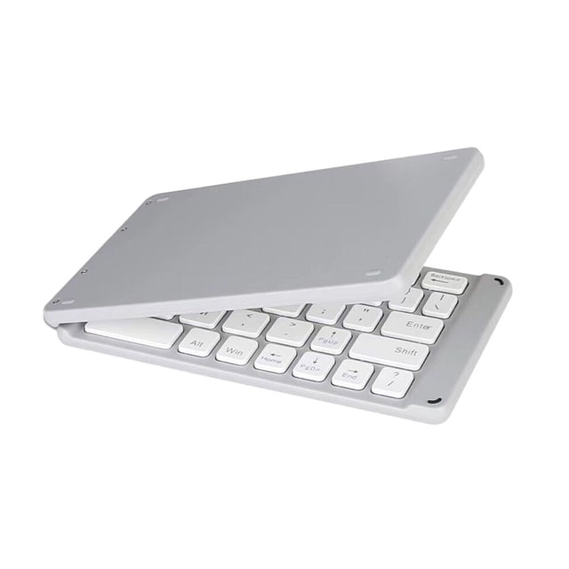 Mini teclado para portátil, plegable, inalámbrico, plateado