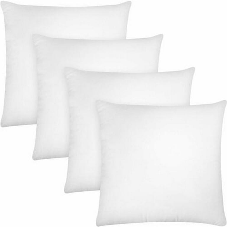 Pack of 4 Throw Pillows Insert Bed and Couch Pillows Utopia Bedding White Decorative Pillows 16x16
