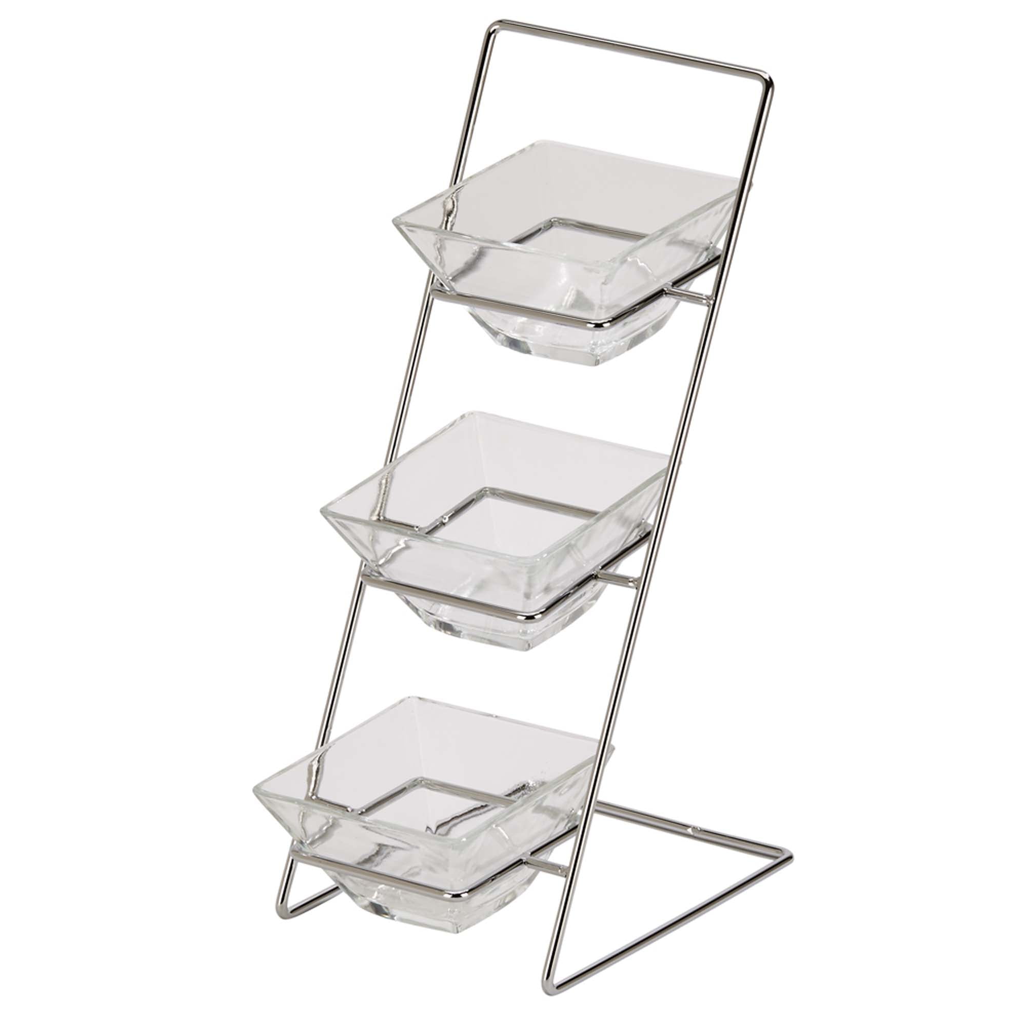 13.5" 4Piece Glass Dish with Rack