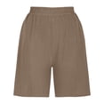 thumbnail image 5 of BLVB Summer Cotton Linen Shorts for Women Casual Baggy Bermuda Shorts Elastic High Waist Lounge Beach Vacation Shorts with Pockets, 5 of 6