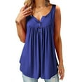 thumbnail image 3 of Zdcdcd Women's Solid Color Irregular Sleeveless Round Neck Vest Blouses Tops, 3 of 4