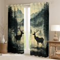 thumbnail image 3 of Feelyou Reindeer Elk Animal Black Out Curtains for Men, Rustic Tree Mountain Curtains Pack of 2 (42x63 Each), Southwestern Cabin Bedroom Curtains, Curtains and Drapes Decor, 3 of 7