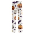 thumbnail image 4 of Soft Pajamas for Women Halloween Ghost Pumpkin Print Loose Drawstring Pj Pants Sleepwear, 4 of 5